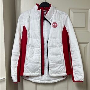 NWOT Atlanta Hawks White & Red Puffer Jacket